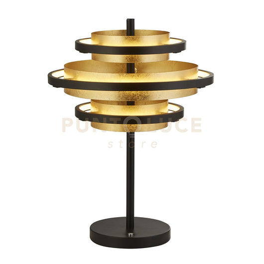 Lampada da tavolo a LED Hive 3Lt - Metallo nero e foglia oro