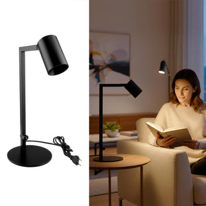 Lampada LED da tavolo scrivania comodino GU10 elegante moderna luce orientabile salotto ufficio camera albergo 230V NERO