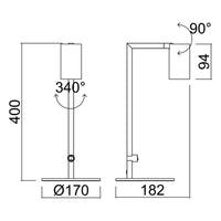 Lampada LED da tavolo scrivania comodino GU10 elegante moderna luce orientabile salotto ufficio camera albergo 230V NERO