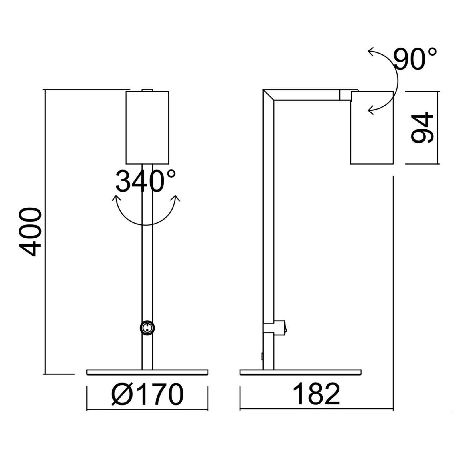 Lampada LED da tavolo scrivania comodino GU10 elegante moderna luce orientabile salotto ufficio camera albergo 230V BIANCO