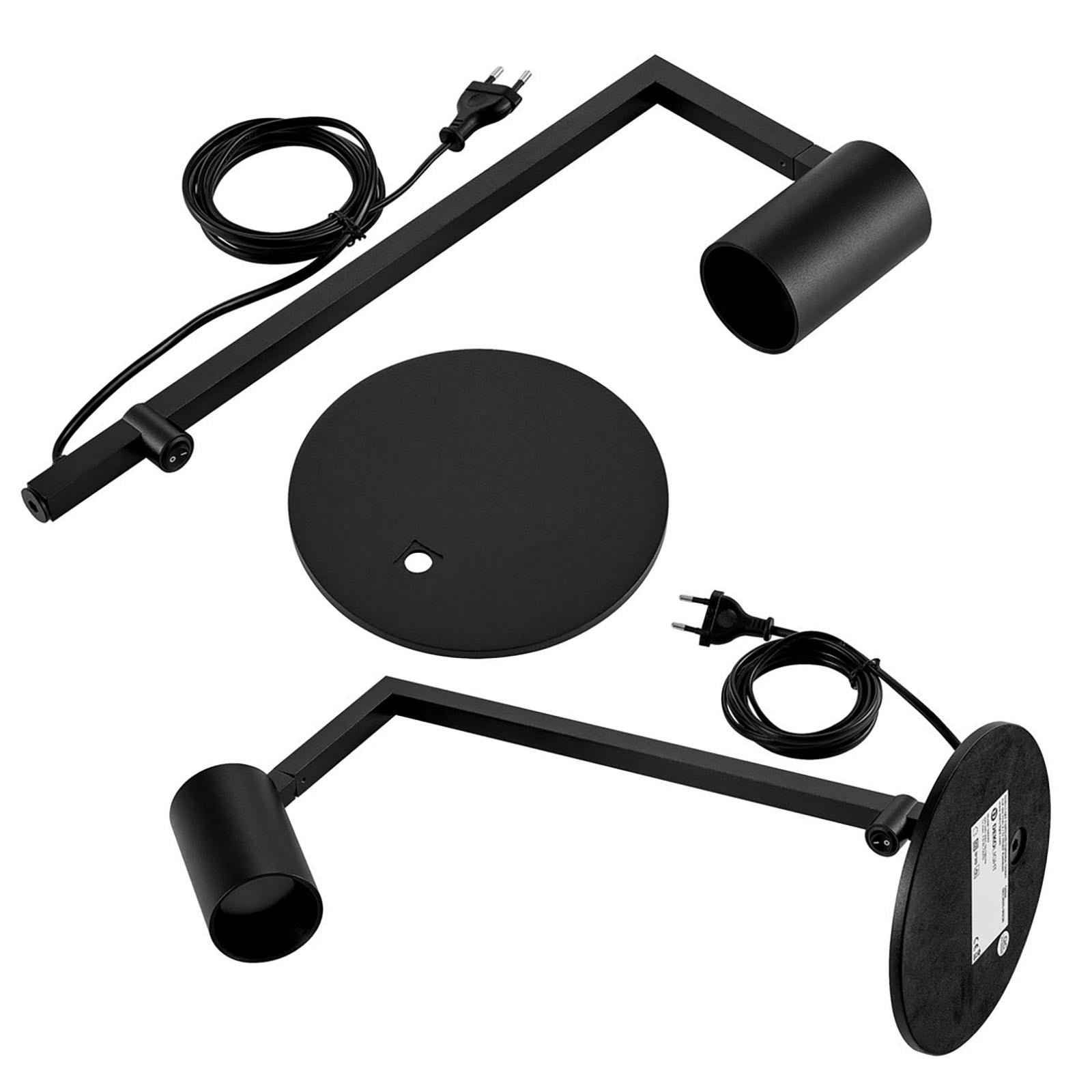 Lampada LED da tavolo scrivania comodino GU10 elegante moderna luce orientabile salotto ufficio camera albergo 230V NERO