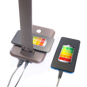 Lampada da tavolo pieghevole 180° 3 colori con ricarica wireless QI 10W AT76284