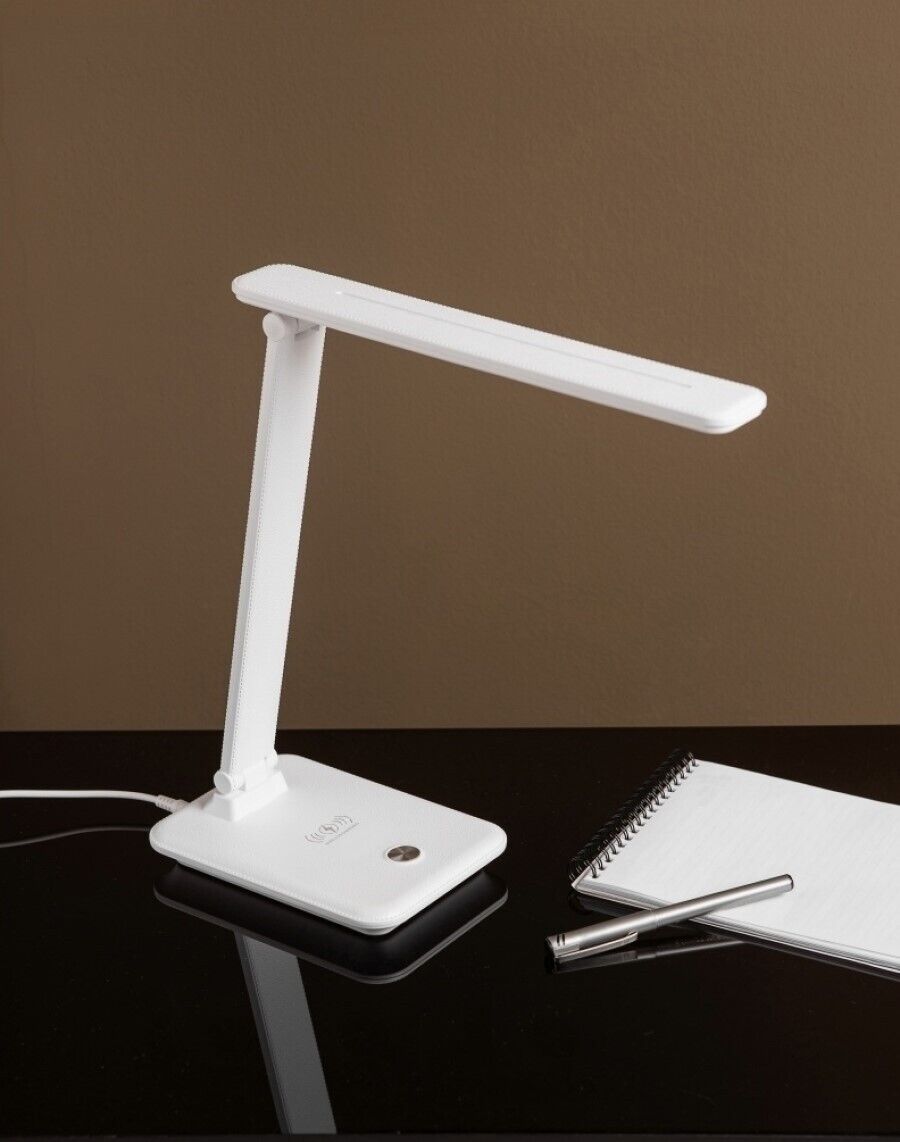 Lampada da tavolo pieghevole 180° 3 colori con ricarica wireless QI 10W AT76284
