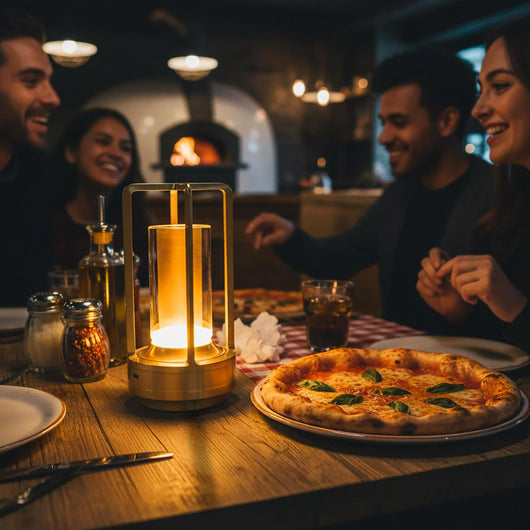 Lampada da tavolo ricaricabile USB LED 3W dimmerabile senza fili luce atmosfera per tavolini bar pub ristorante COLORE ORO