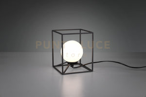 Lampada da tavolo sfera di vetro GABBIA struttura metallo R50401032 nero e bianco