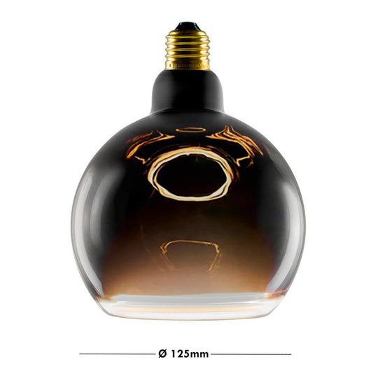 Lampada di design vetro LED E27 nera serie BLACK MOON luce calda decorativa Effetto Fluttuante bar pub ristorante albergo Ø 125mm