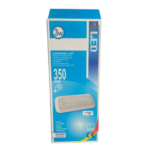 Lampada di Emergenza Da Incasso a LED 3W 350lm, Luce Fredda 6500K Autonomia 3 Ore Batteria Ricaricabile al Litio IP40