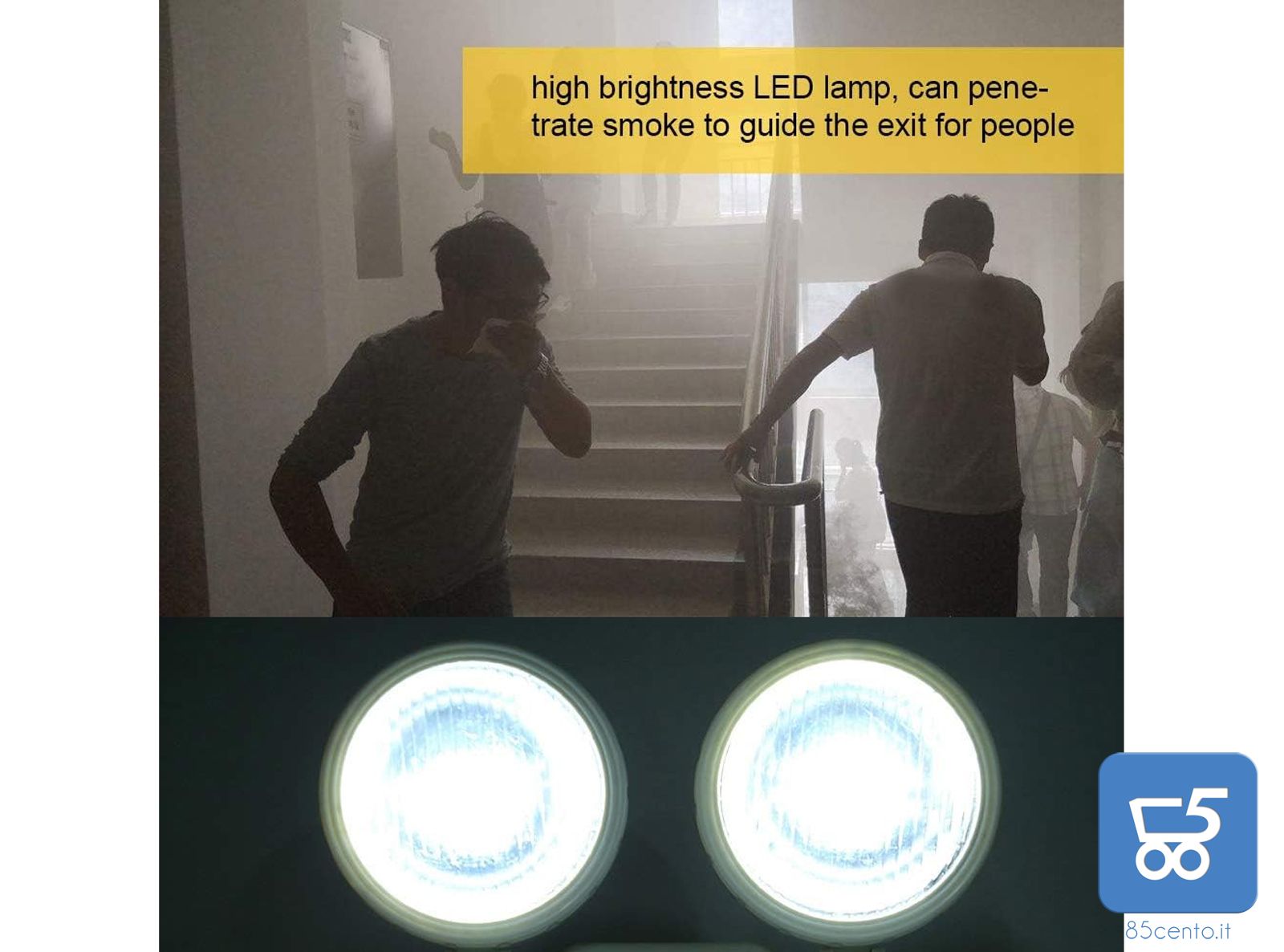 Lampada di Emergenza LED per Luoghi Pubblici Indicatore di Uscita di Emergenza Interna 110-220 V 2 W - EX DEMO