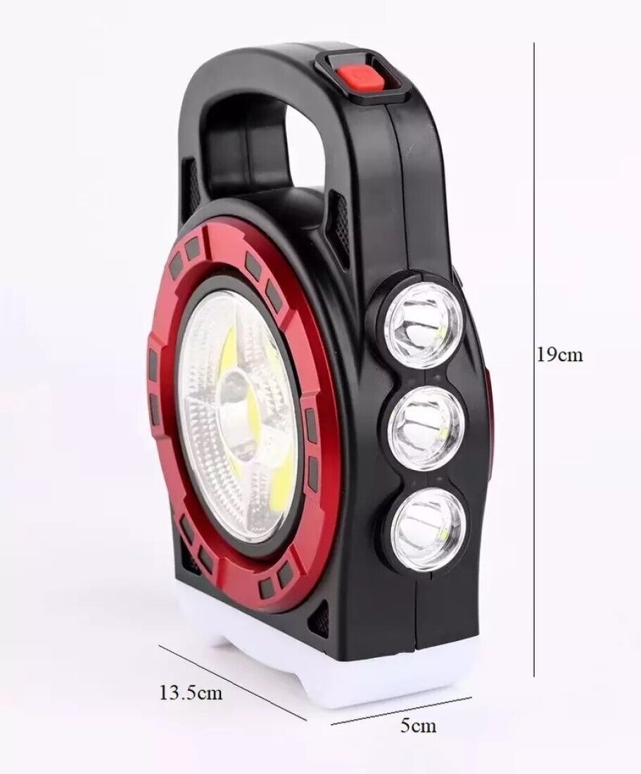 Lampada di emergenza pannello solare torcia ricaricabile 100 led COB 20W - 6678C