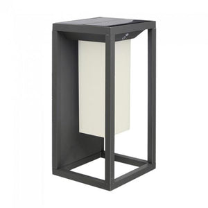 Lampada led 2W da muro autoalimentata grigio chip samsung con pannello solare e sensore 3000K IP65 - sku 784