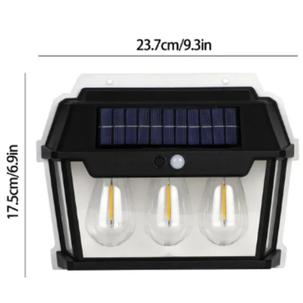 Lampada luce faretto solare faro esterno sensore movimento luce calda 38W