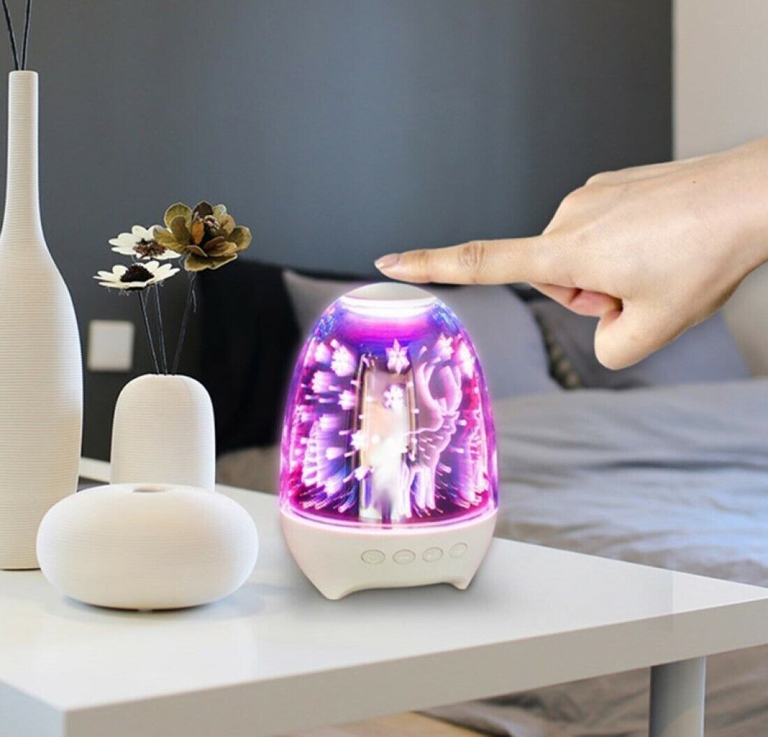 Lampada proiettore luce led notturna effetti vari per bambini cassa bluetooth K2