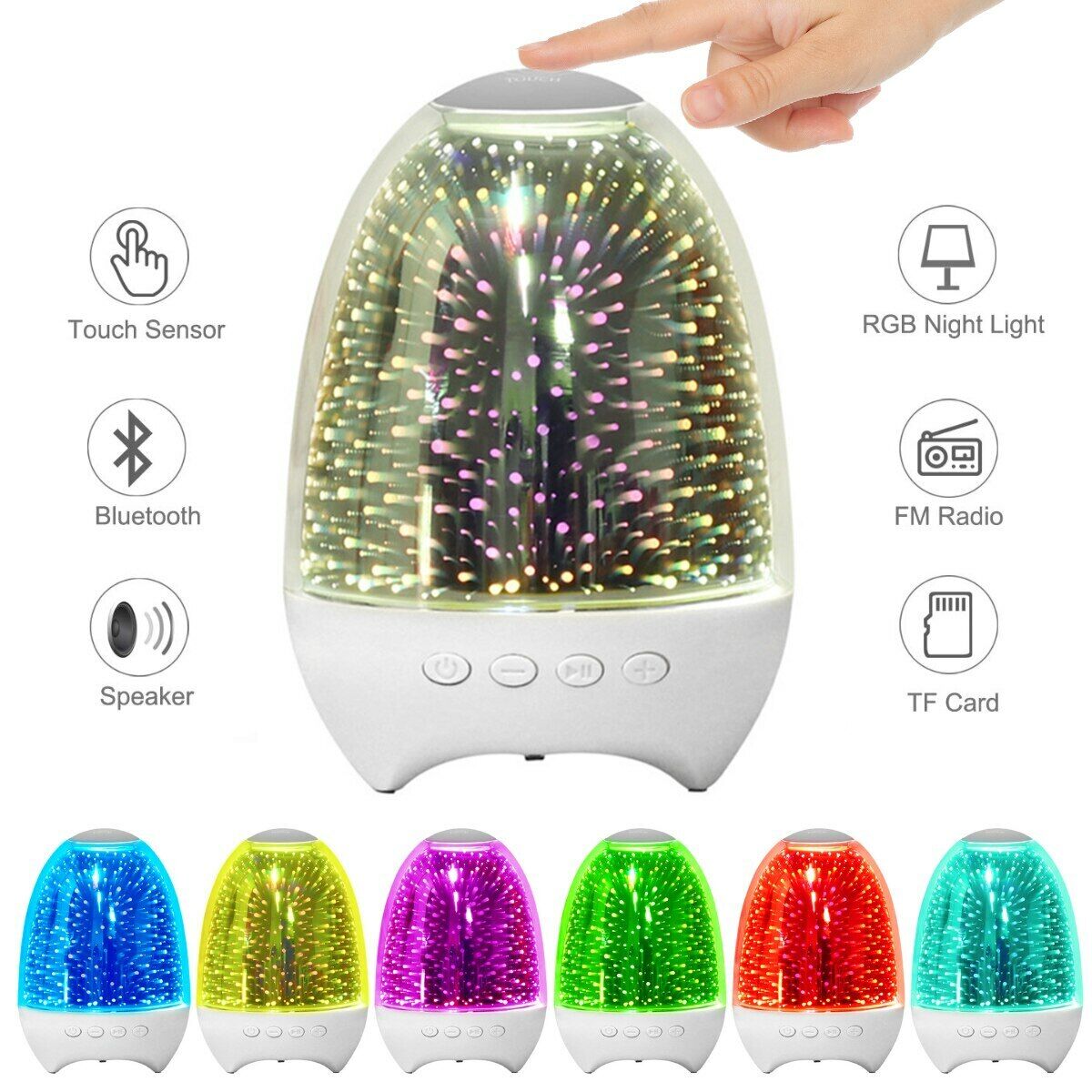 Lampada proiettore luce led notturna effetti vari per bambini cassa bluetooth K2