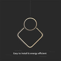 Lampadario LED a Sospensione 12W dal Design Moderno 28*196cm Colore Nero 4000K SKU-14999