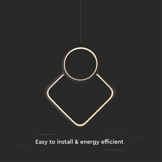 Lampadario LED a Sospensione 12W dal Design Moderno 28*196cm Colore Nero 4000K SKU-14999