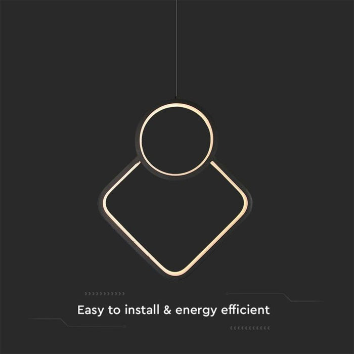 Lampadario LED a Sospensione 12W dal Design Moderno 28*196cm Colore Nero 4000K SKU-14999