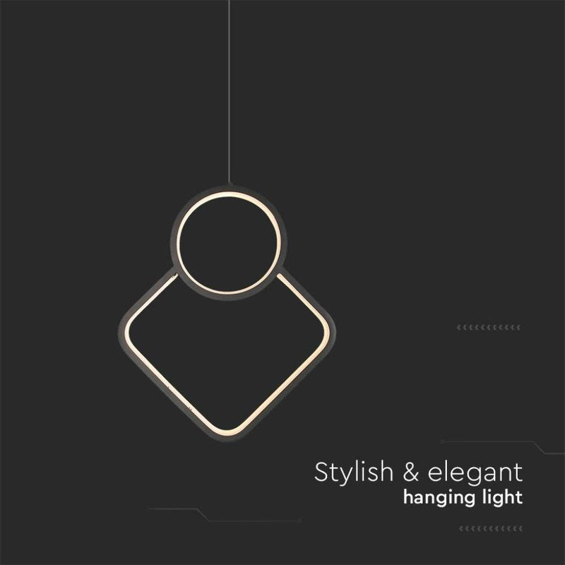 Lampadario LED a Sospensione 12W dal Design Moderno 28*196cm Colore Nero 4000K SKU-14999