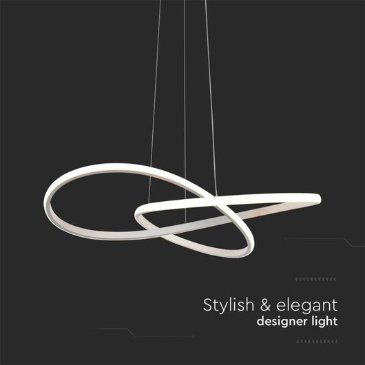 Lampadario LED a Sospensione 20W 2540lm Design Moderno Doppi Anelli Incrociati 500mm Colore Bianco 3000K SKU-8013