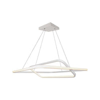 Lampadario LED a Sospensione 48W 5150lm Doppio Quadrato Incrociate Bianco 3000K Triac Dimmerabile SKU-14988