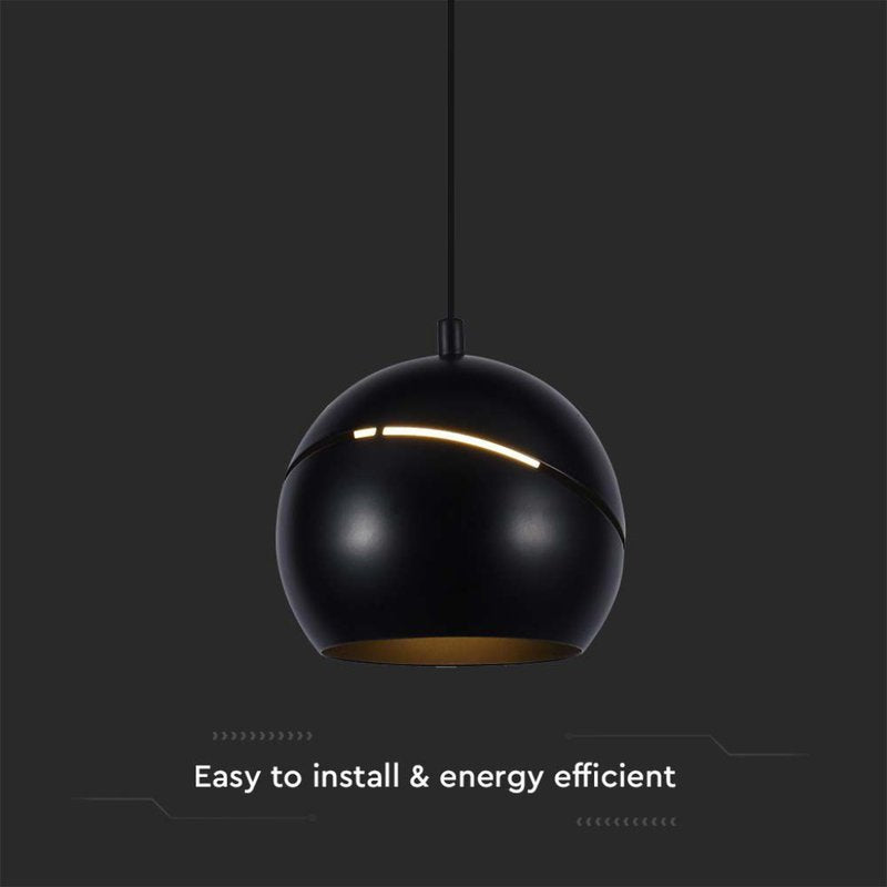 Lampadario LED a Sospensione 8.5W 850lm a Forma di Campana Colore Nero D120mm 3000K SKU-7998