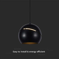 Lampadario LED a Sospensione 8.5W 850lm a Forma di Campana Colore Nero D120mm 3000K SKU-7998