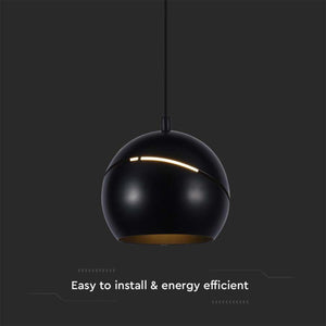 Lampadario LED a Sospensione 8.5W 850lm a Forma di Campana Colore Nero D120mm 3000K SKU-7998