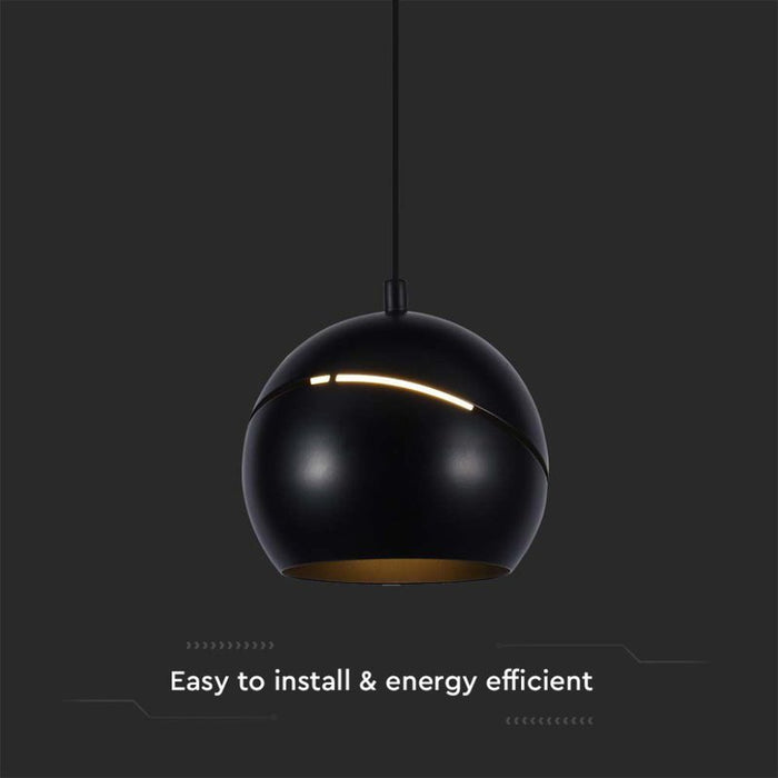 Lampadario LED a Sospensione 8.5W 850lm a Forma di Campana Colore Nero D120mm 3000K SKU-7998