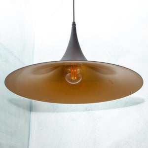 Lampadario industriale LED E27 cappello strega pendente vintage minimal tromba luce tavolo cucina pizzeria ristorante 230V NERO