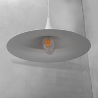 Lampadario industriale LED E27 cappello strega pendente vintage minimal tromba luce tavolo cucina pizzeria ristorante 230V BIANCO