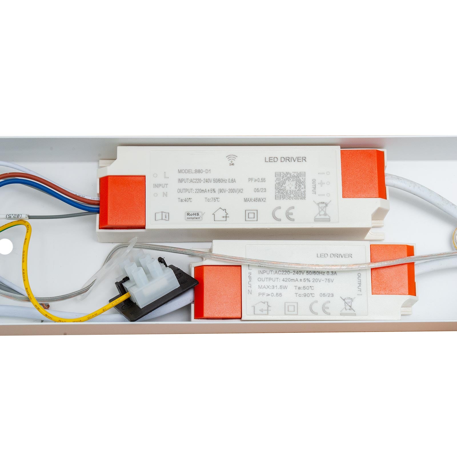 Lampadario moderno ufficio lampada pendente LED 70W CCT doppio LED con telecomando luce dimmerabile sospensione studio 230V BIANCO