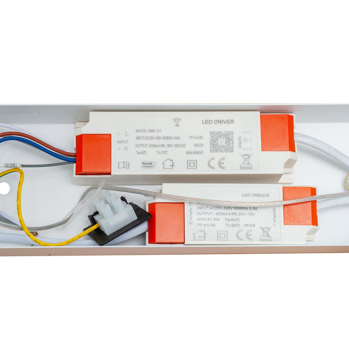 Lampadario moderno ufficio lampada pendente LED 70W CCT doppio LED con telecomando luce dimmerabile sospensione studio 230V BIANCO