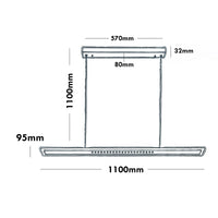 Lampadario moderno ufficio lampada pendente LED 70W CCT doppio LED con telecomando luce dimmerabile sospensione studio 230V NERO