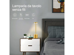 Lampade da Tavolo per Bar Comodino Ristorante Luce LED 2700K Regolabile 5000mAh Ricaricabile