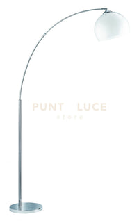 BRASILIA PIANTANA ARCO CROMO DIFFUSORE BIANCO H.180CM 1 LUCE ATTACO E27