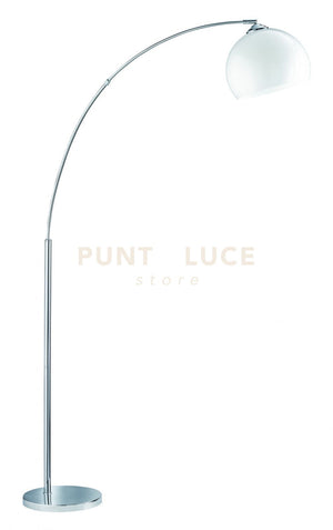 BRASILIA PIANTANA ARCO CROMO DIFFUSORE BIANCO H.180CM 1 LUCE ATTACO E27