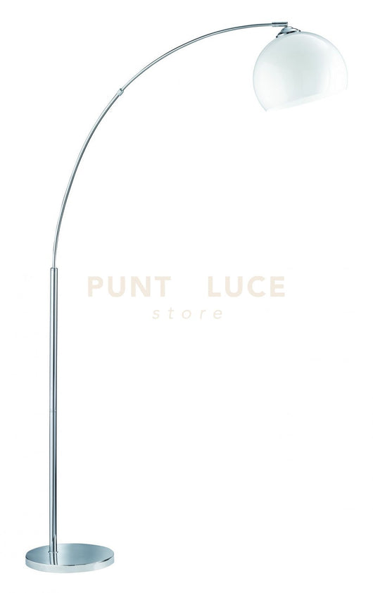 BRASILIA PIANTANA ARCO CROMO DIFFUSORE BIANCO H.180CM 1 LUCE ATTACO E27