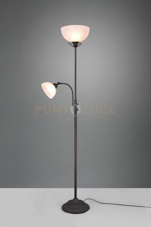 COUNTRY PIANTANA CON LAMPADA LETTURA ANTIC CURVA+VE H.184CM 2 LUCI ATTACCO E14-E27