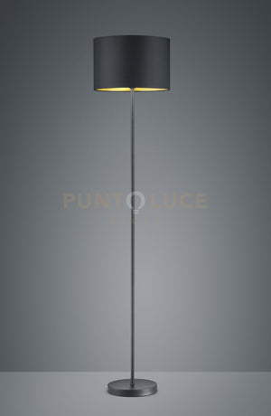 HOSTEL PIANTANA PARALUME TESSUTO NERO INTERNO ORO H.160CM, D.35CM 1 LUCE ATTACCO E27