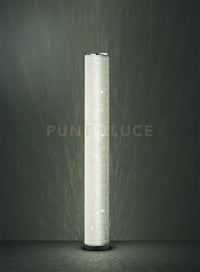 TICO PIANTANA LED 8W 700lm, 3000K CILINDRO TESSUTO BIANCO MICROFORATO EFFETTO CIELO STELLATO CON TELECOMANDO MULTIFUNZIONE H. 103CM DIMMERABILE