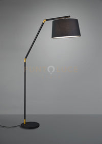 TRACY PIANTANA METALLO NERO CON INSERTI ORO E PARALUME NERO H. 175CM D.40CM 1 LUCE ATTACCO E27
