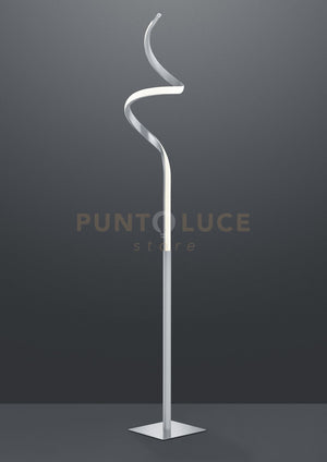 COURSE PIANTANA LED 11W 1150lm, 3000K ONDULATA ACCIAIO SATINATO H. 145CM DIMMERABILE