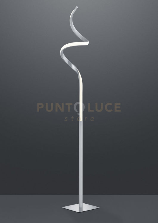 COURSE PIANTANA LED 11W 1150lm, 3000K ONDULATA ACCIAIO SATINATO H. 145CM DIMMERABILE