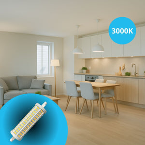 Lampadina Led R7S 118mm SMD 220V 20W 140LM/W Bianco Caldo 3000K >80 360° Triac Dimmer IP20 2800 Lumen