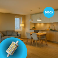 Lampadina Led R7S 78mm SMD 220V 15W 140LM/W Bianco Caldo 3000K >80 360° Triac Dimmer IP20 2100 Lumen