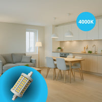 Lampadina Led R7S 78mm SMD 220V 15W 140LM/W Bianco Neutro 4000K >80 360° Triac Dimmer IP20 2100 Lumen