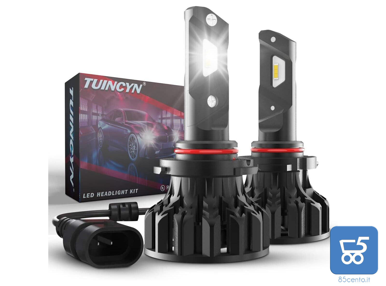 Lampadine LED 12000LM 72W 9005 TUINCYN Luminosità 12000LM per Fari Abbaglianti o Anabbaglianti 6500K Bianco Freddo Sostituzione per Alogena, 2 PZ