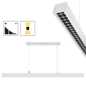 Lampadario LED 60W dimmerabile pendente barra sospensione doppia emissione 4000K luce indiretta scrivania ufficio BIANCO