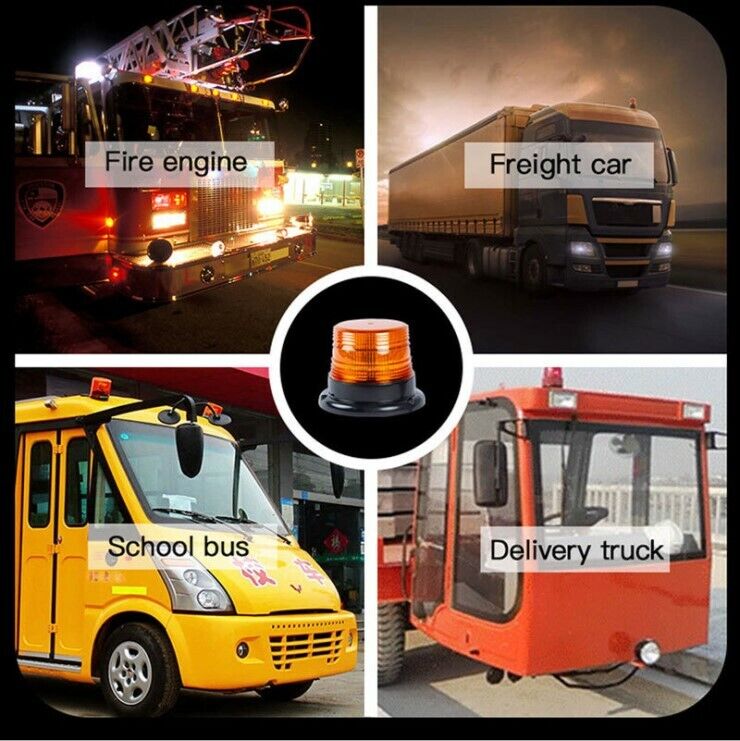 Lampeggiante A LED segnalatore di emergenza magnetico auto 12 - 24V Art.440451