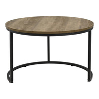 Set Christchurch 2 Tavolini Sovrapponbili con Piani Rotondi - Effetto Legno [en.casa]