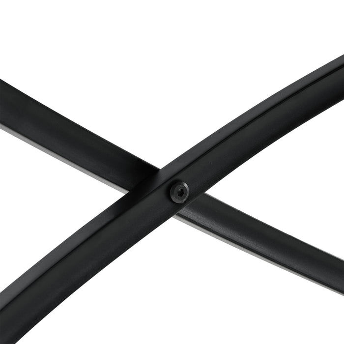 Tavolino da Salotto Dunedin con Piano Rotondo e Base Spirale - Effetto Legno / Nero [en.casa]